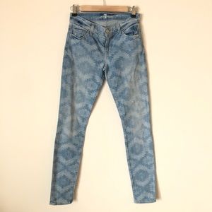 7 for all mankind aztec print skinny jeans